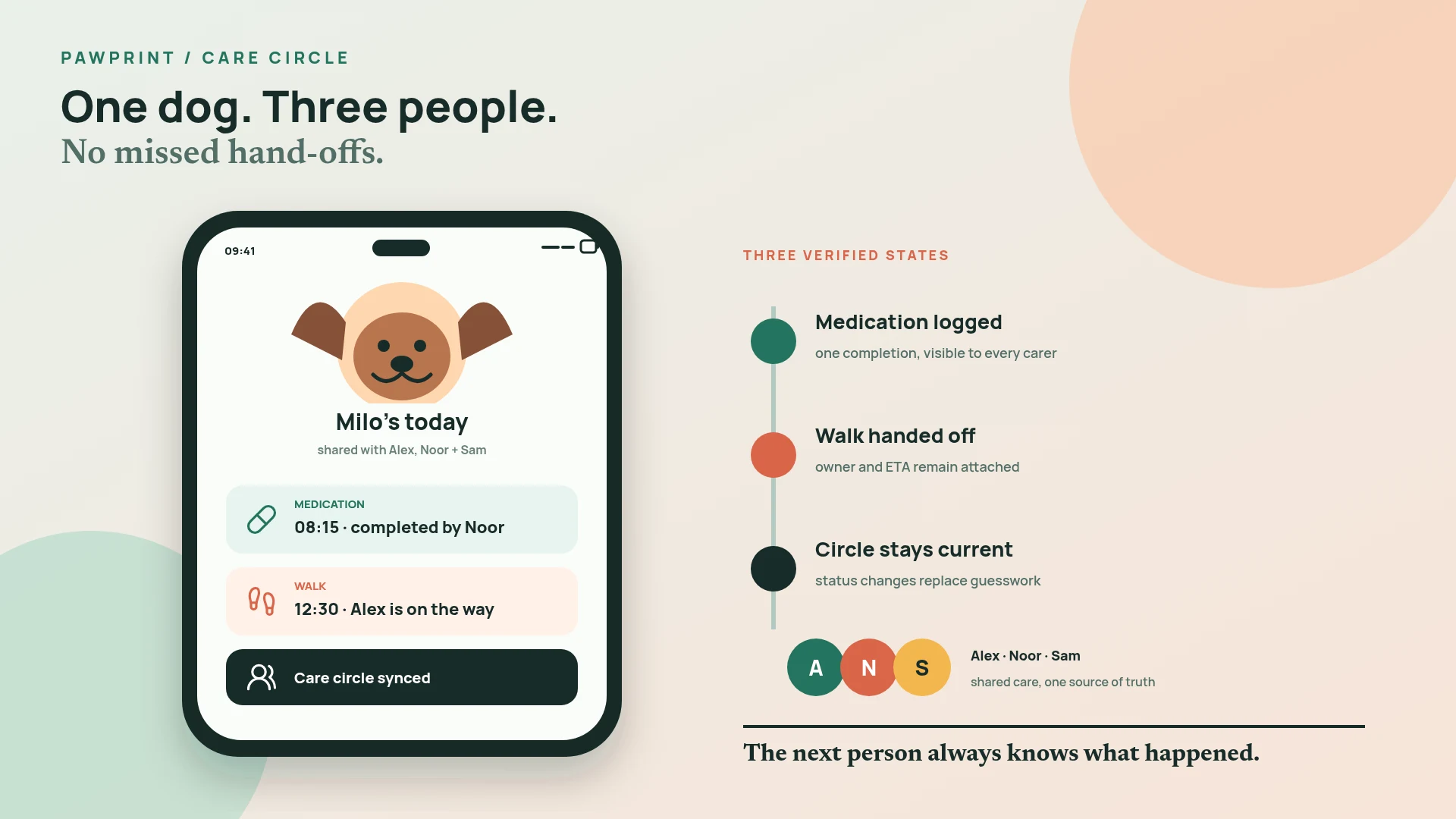 Pawprint care circle visual preview