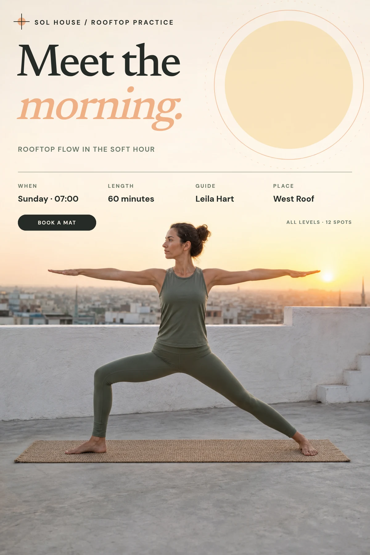 Sol House sunrise yoga visual preview