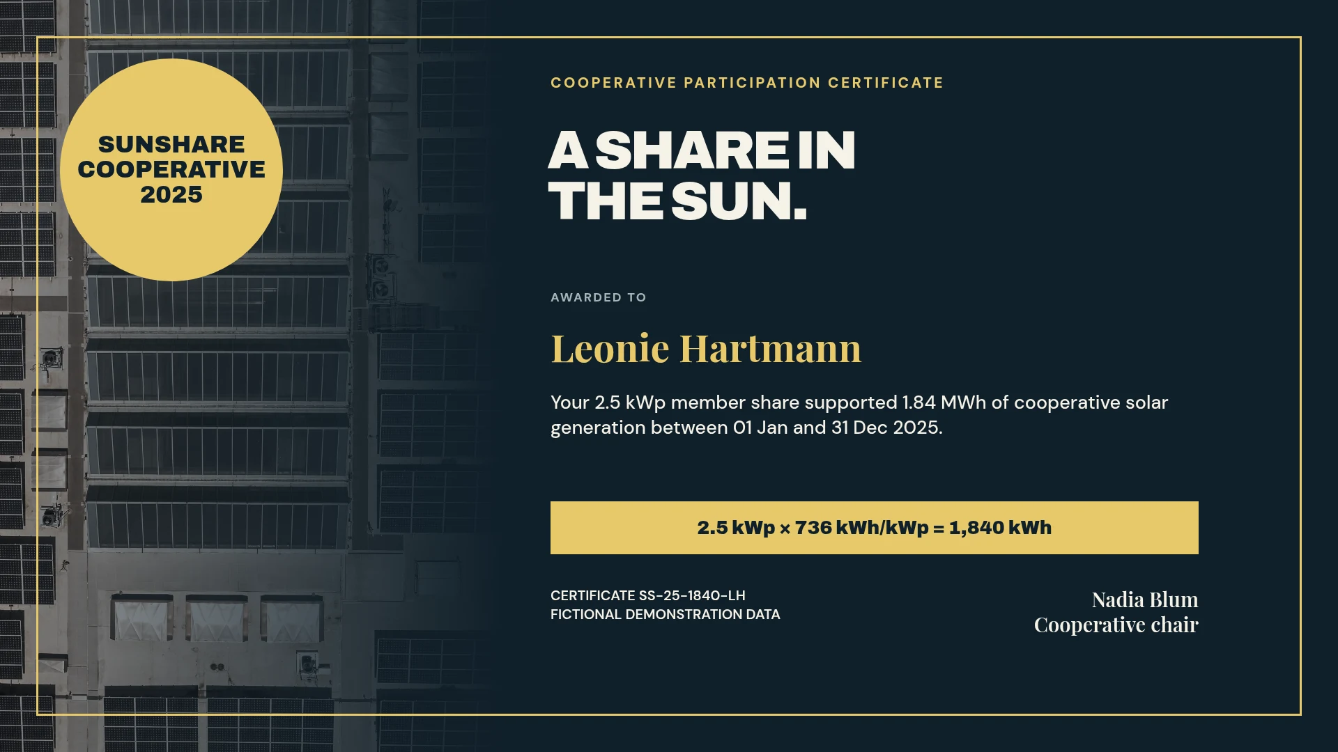 Sunshare cooperative certificate visual preview